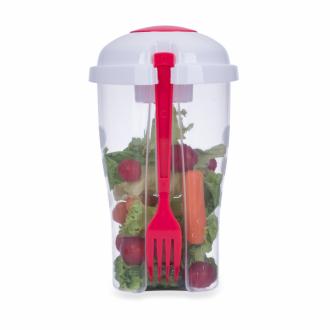 Copo Salada 850ml com Garfo e Suporte para Molho