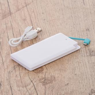 Power Bank Plástico Formato Cartão com indicador Led